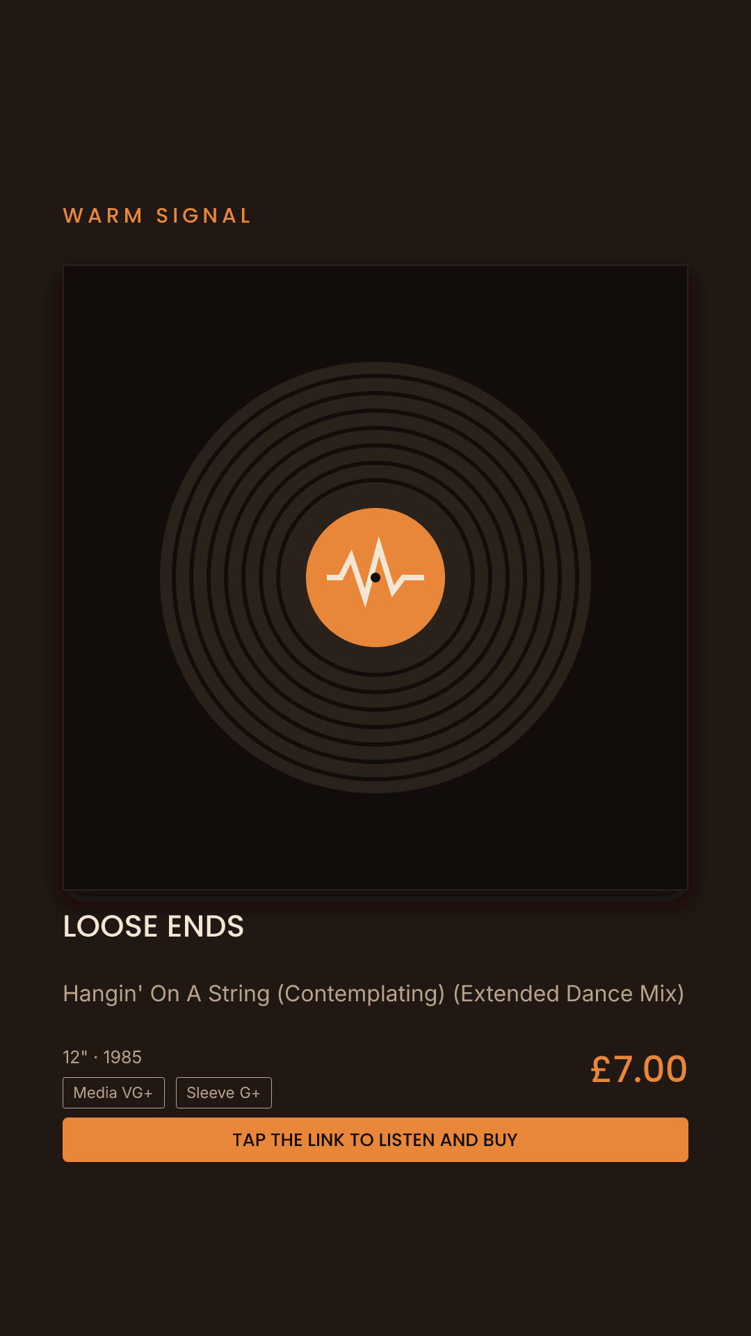 Loose Ends, Hangin' On A String (Contemplating) (Extended Dance Mix) Story card