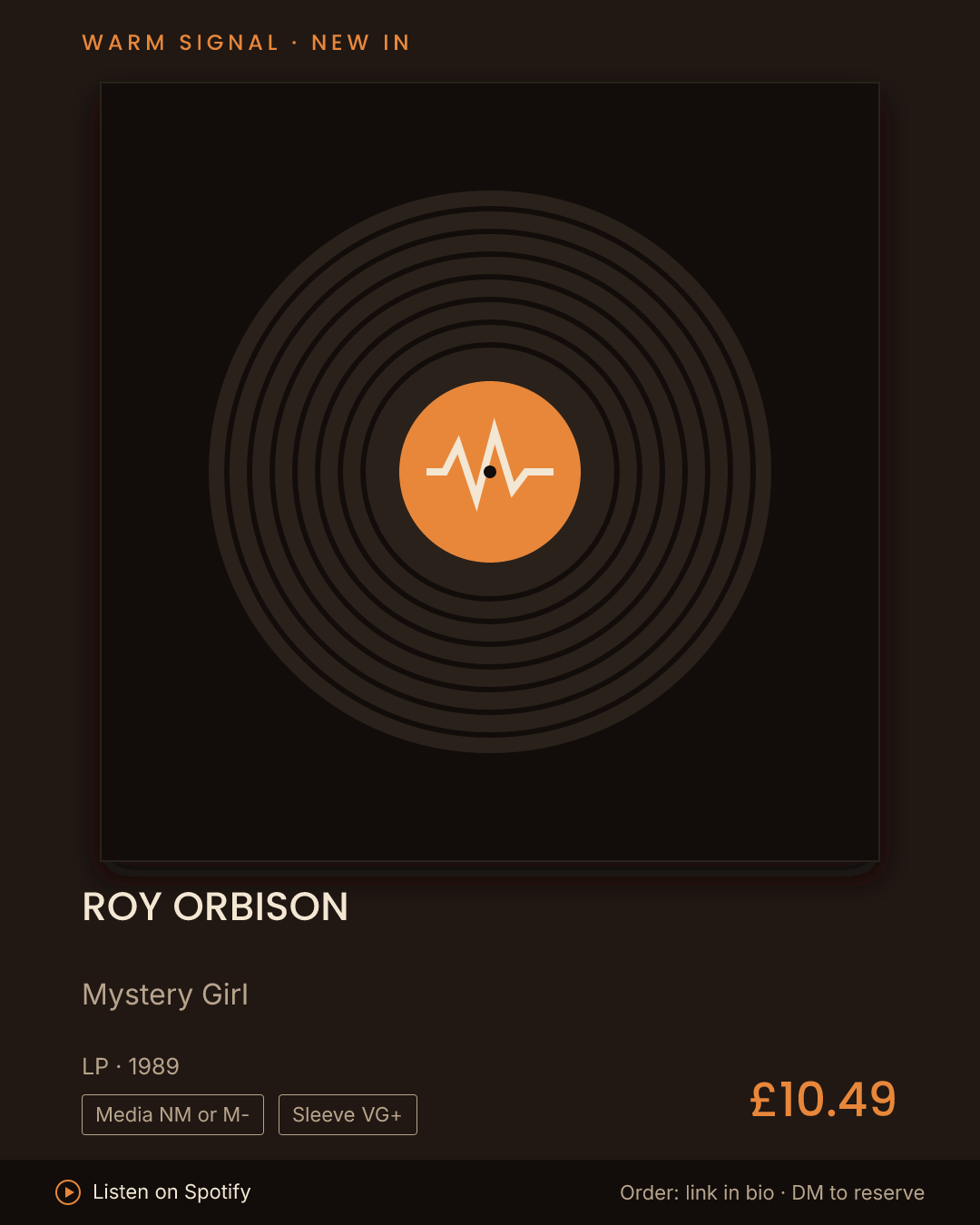 Roy Orbison, Mystery Girl feed card