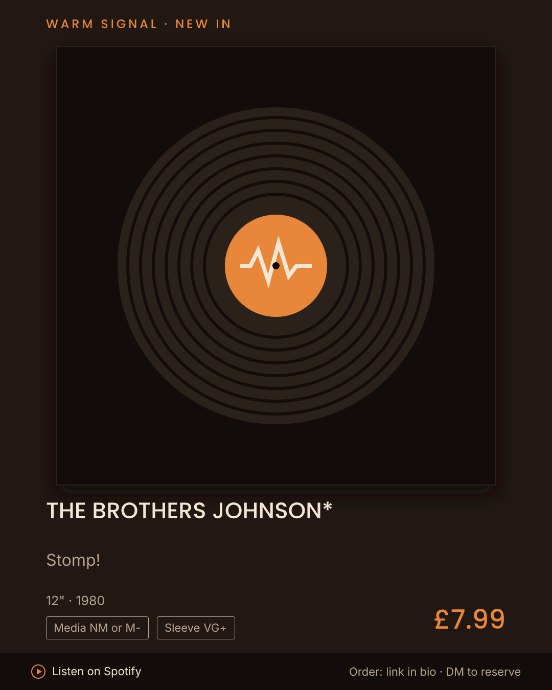 The Brothers Johnson*, Stomp! feed card