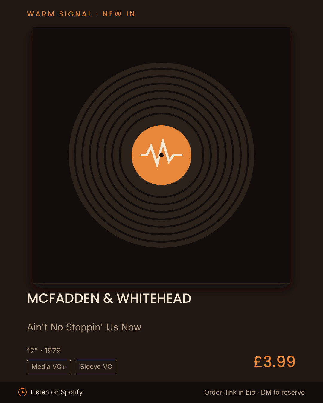 McFadden & Whitehead, Ain't No Stoppin' Us Now feed card