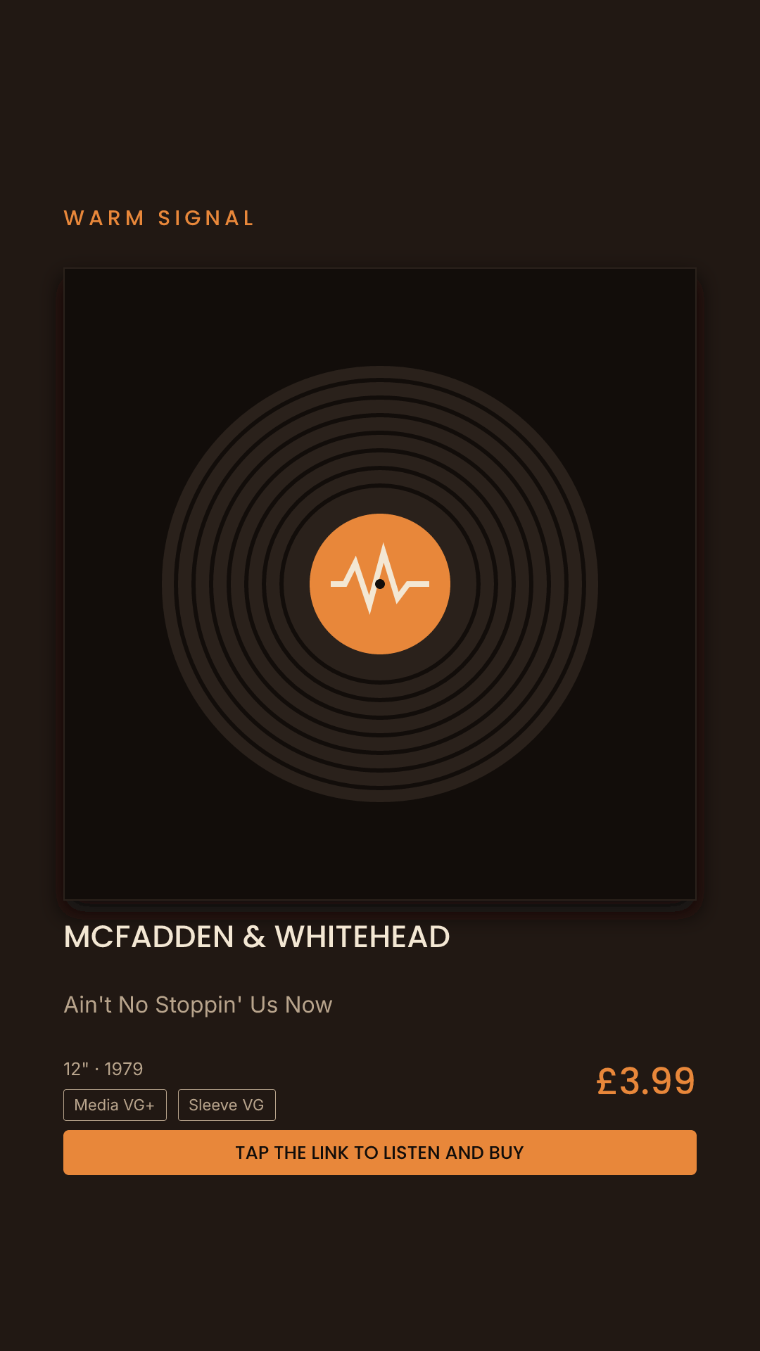 McFadden & Whitehead, Ain't No Stoppin' Us Now Story card
