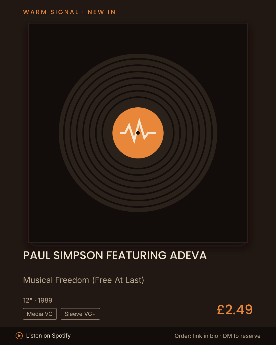 Paul Simpson Featuring Adeva, Musical Freedom (Free At Last) feed card