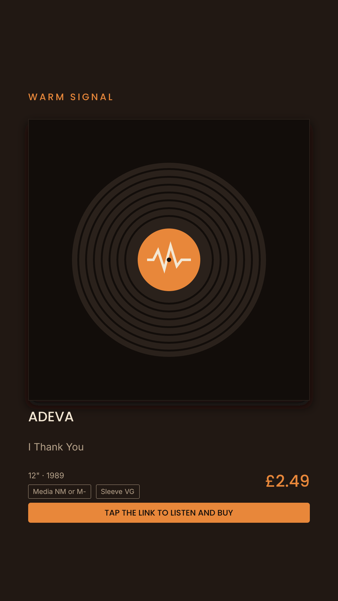 Adeva, I Thank You Story card