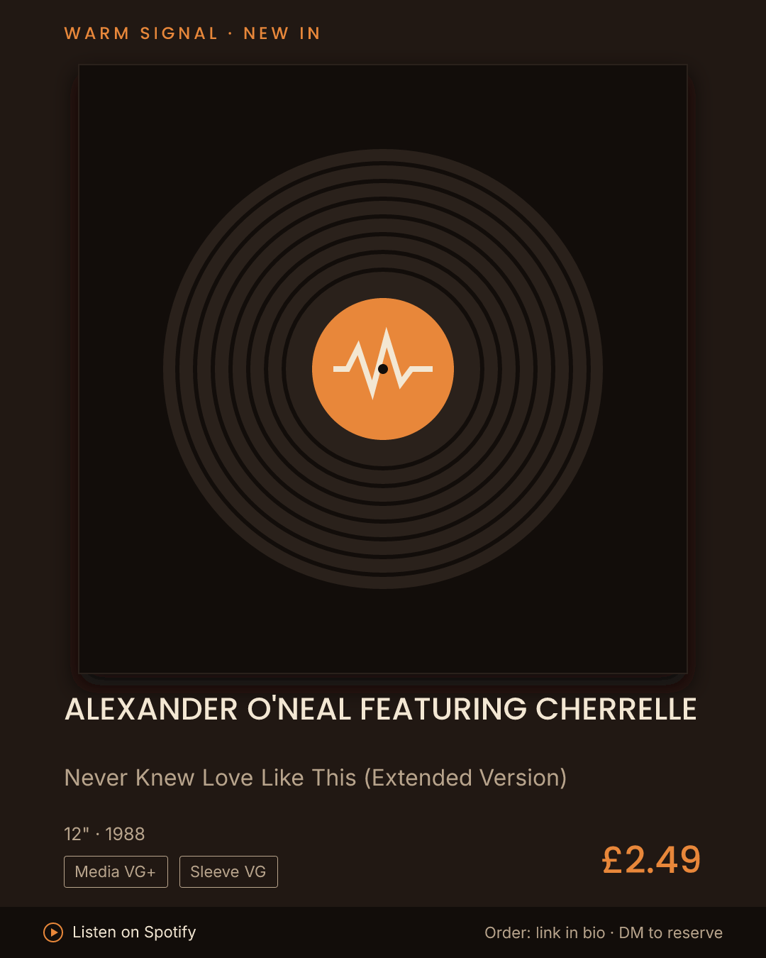 Alexander O'Neal Featuring Cherrelle, Never Knew Love Like This (Extended Version) feed card