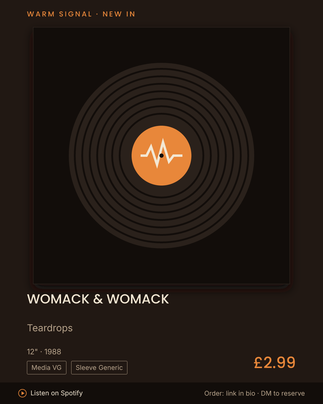Womack & Womack, Teardrops feed card