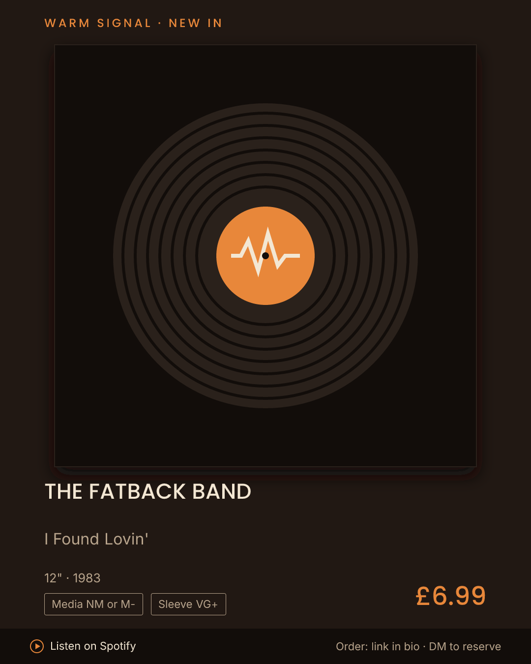 The Fatback Band, I Found Lovin' feed card