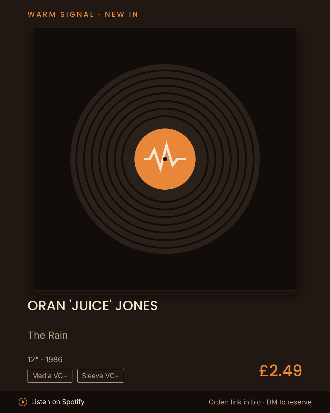 Oran 'Juice' Jones, The Rain feed card