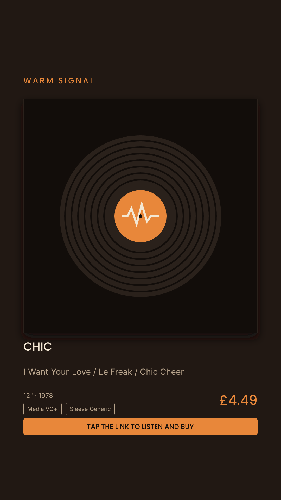 Chic, I Want Your Love / Le Freak / Chic Cheer Story card