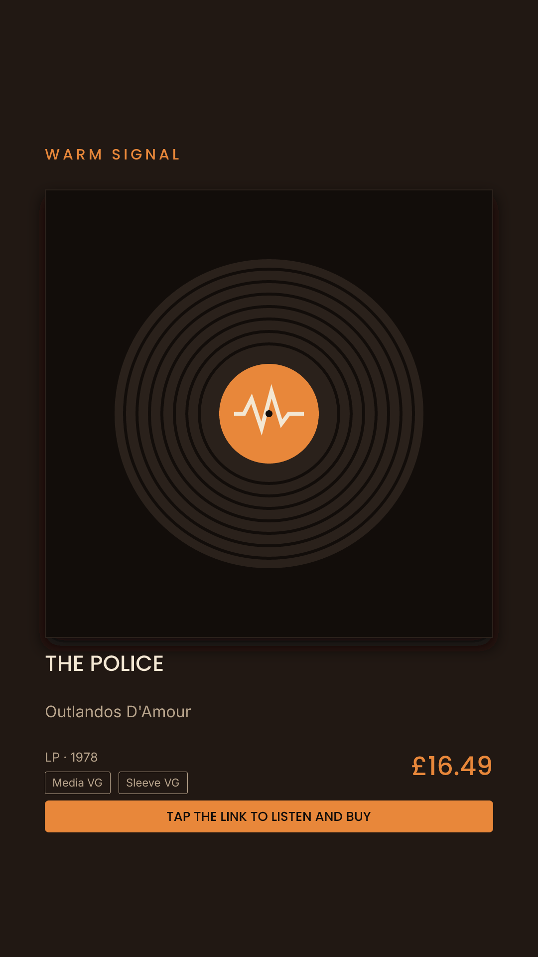 The Police, Outlandos D'Amour Story card