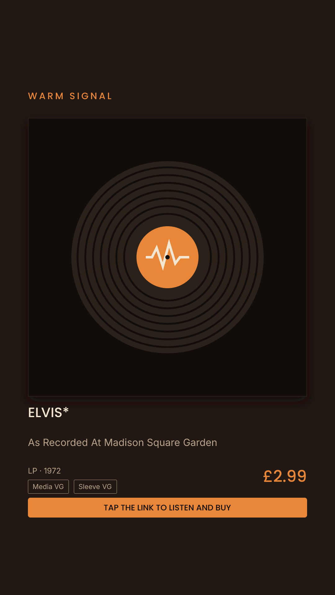 Elvis*, As Recorded At Madison Square Garden Story card