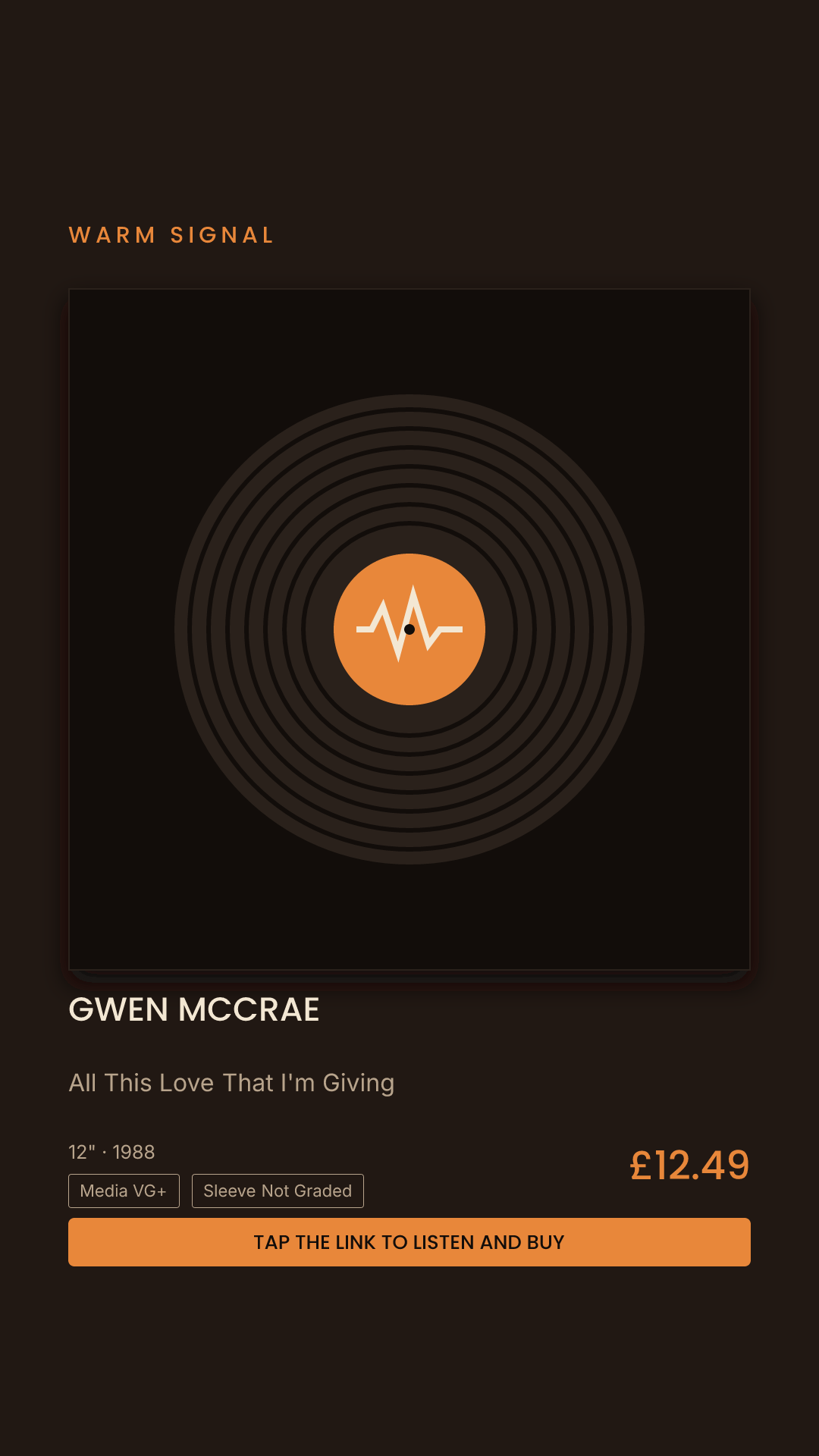 Gwen McCrae, All This Love That I'm Giving Story card