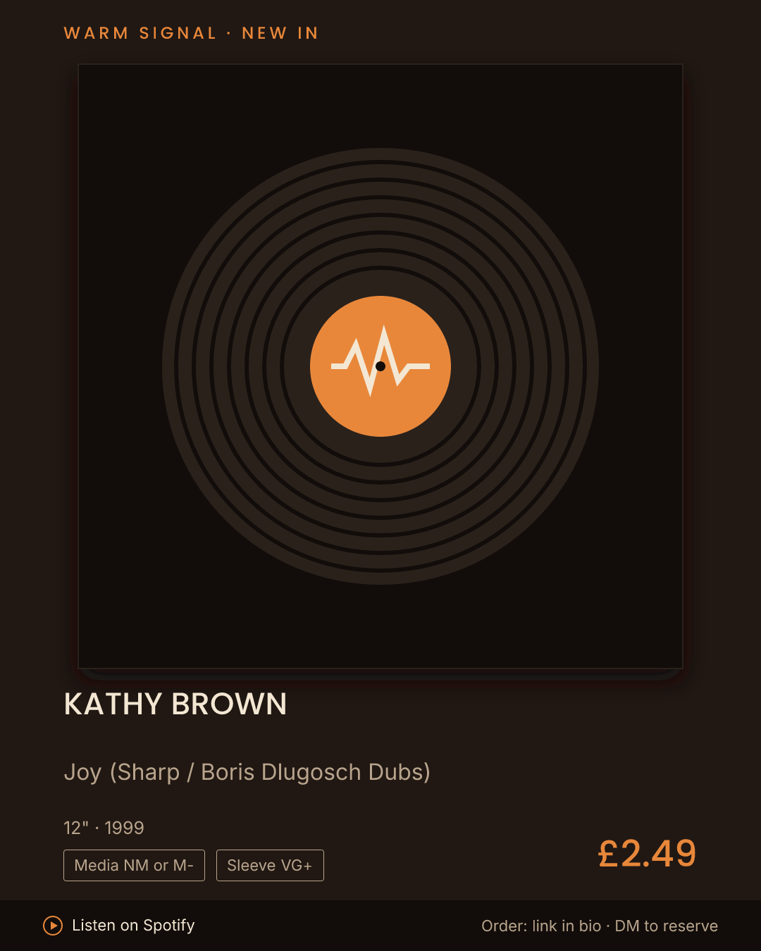 Kathy Brown, Joy (Sharp / Boris Dlugosch Dubs) feed card
