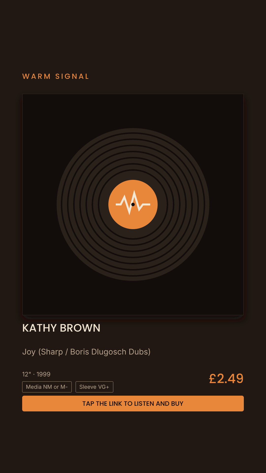Kathy Brown, Joy (Sharp / Boris Dlugosch Dubs) Story card