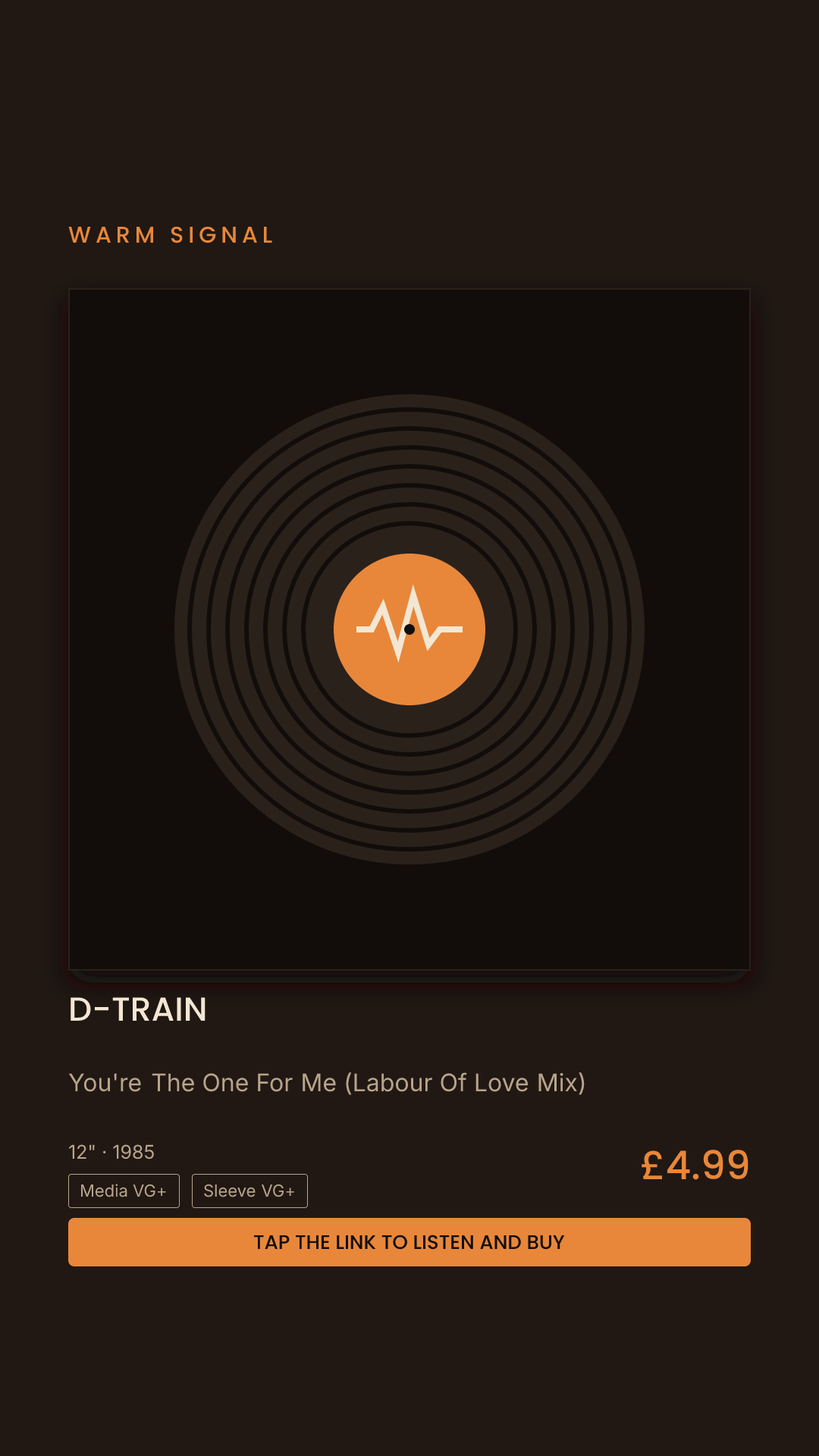 D-Train, You're The One For Me (Labour Of Love Mix) Story card