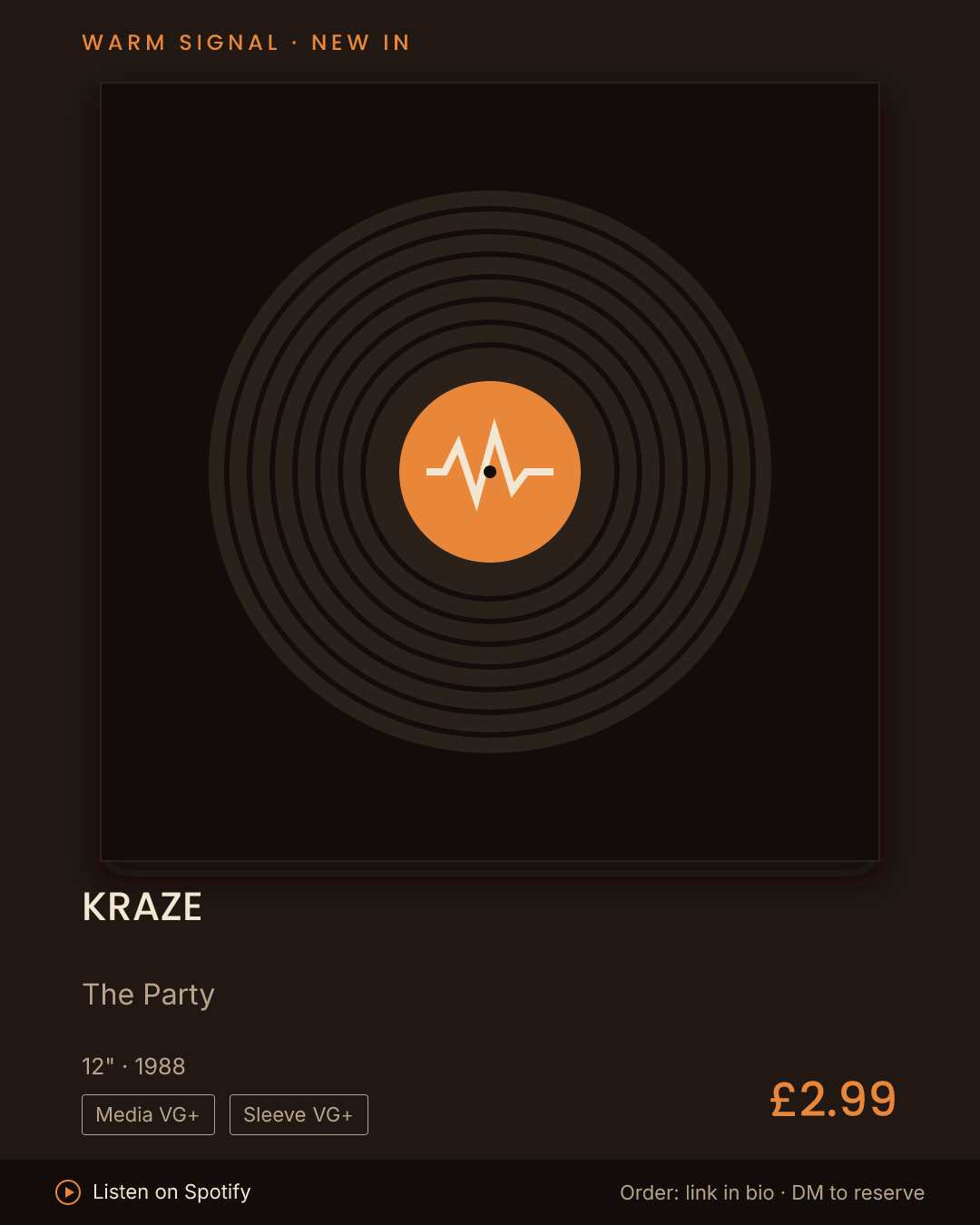 Kraze, The Party feed card
