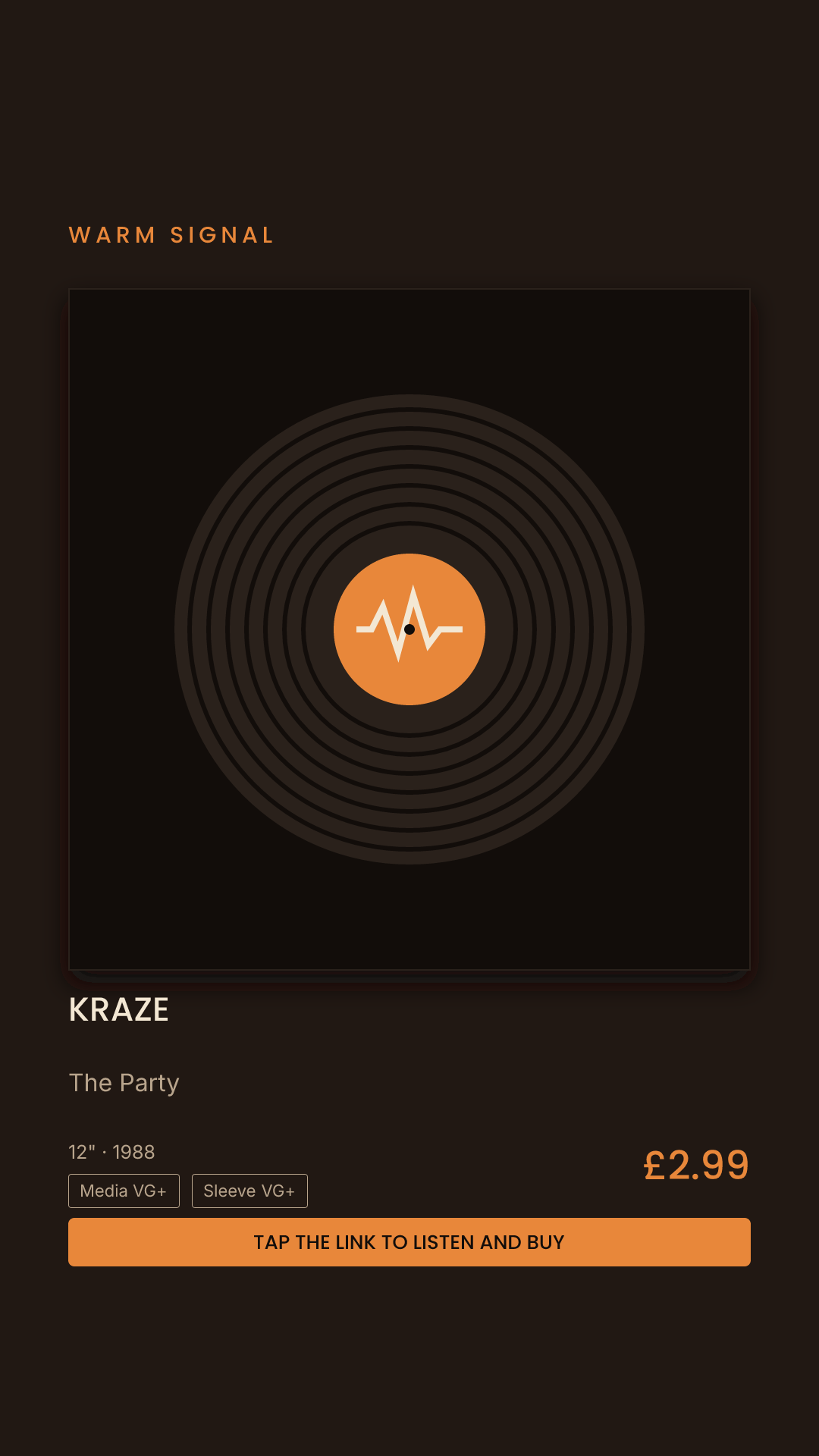Kraze, The Party Story card