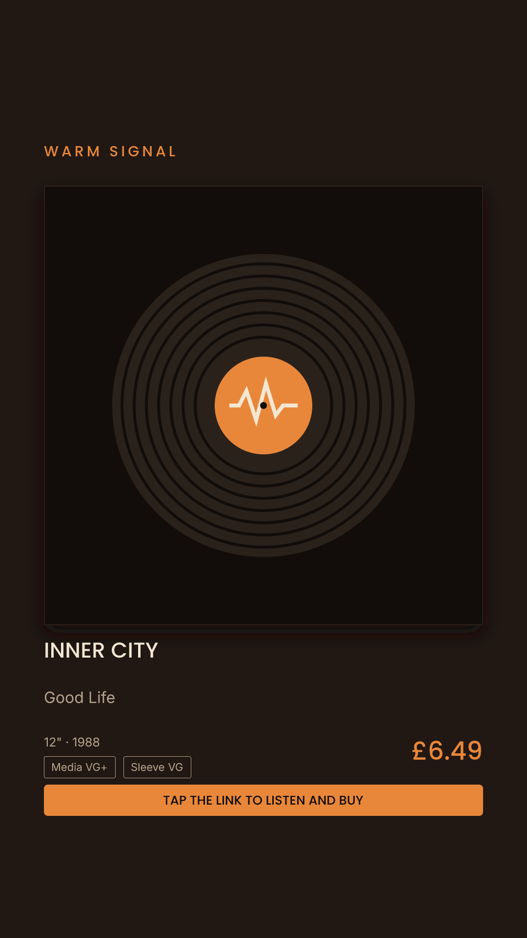 Inner City, Good Life Story card