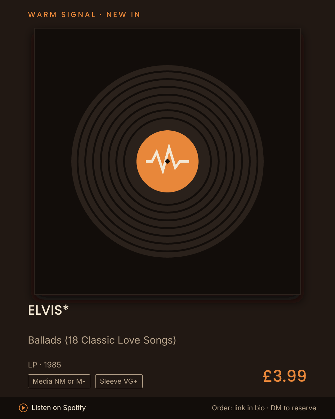 Elvis*, Ballads (18 Classic Love Songs) feed card