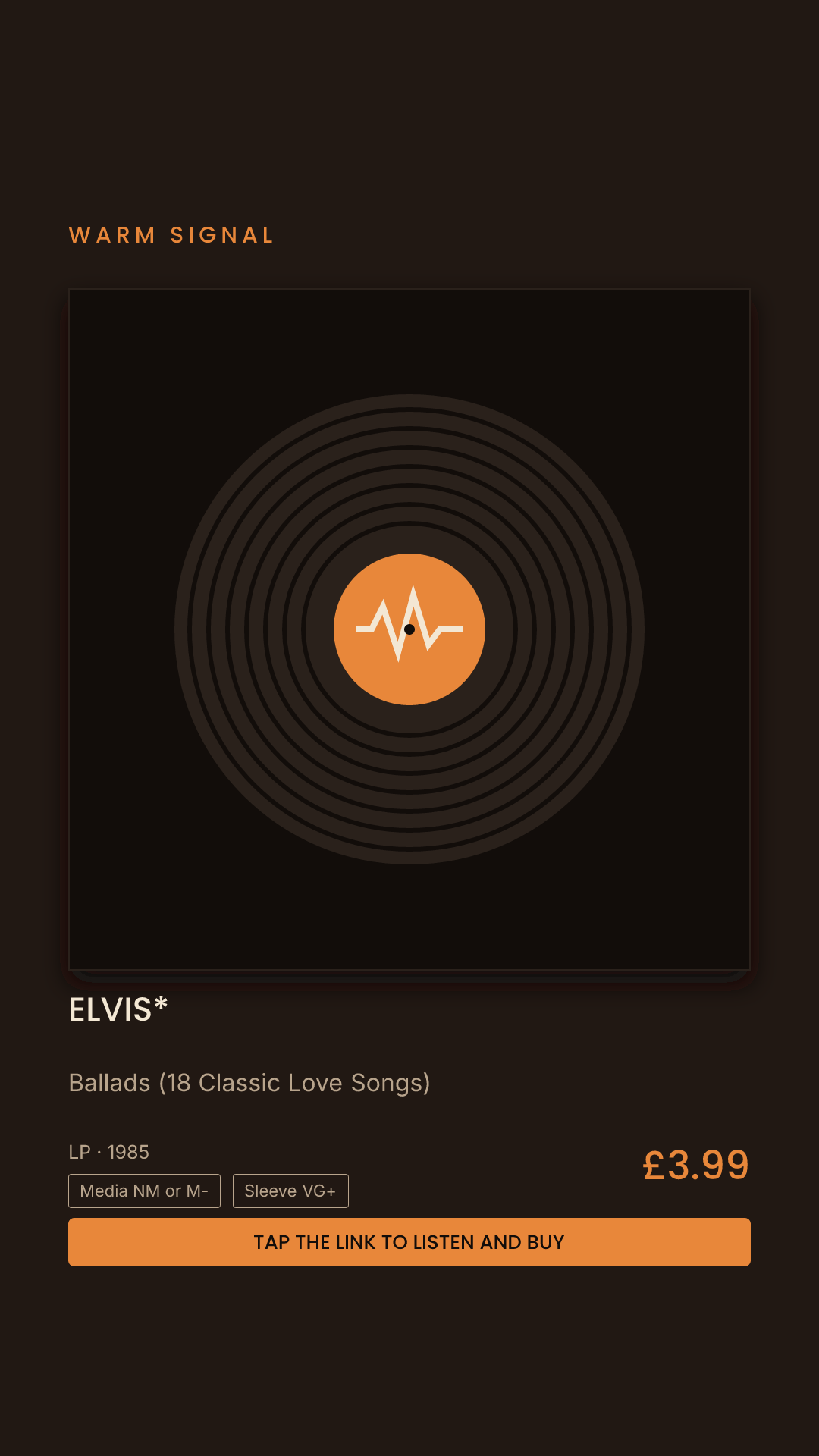 Elvis*, Ballads (18 Classic Love Songs) Story card