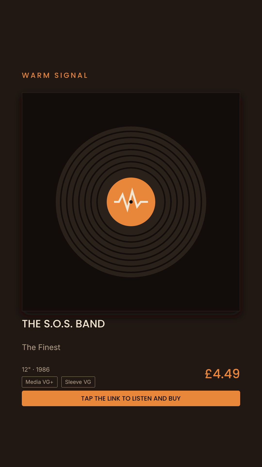 The S.O.S. Band, The Finest Story card
