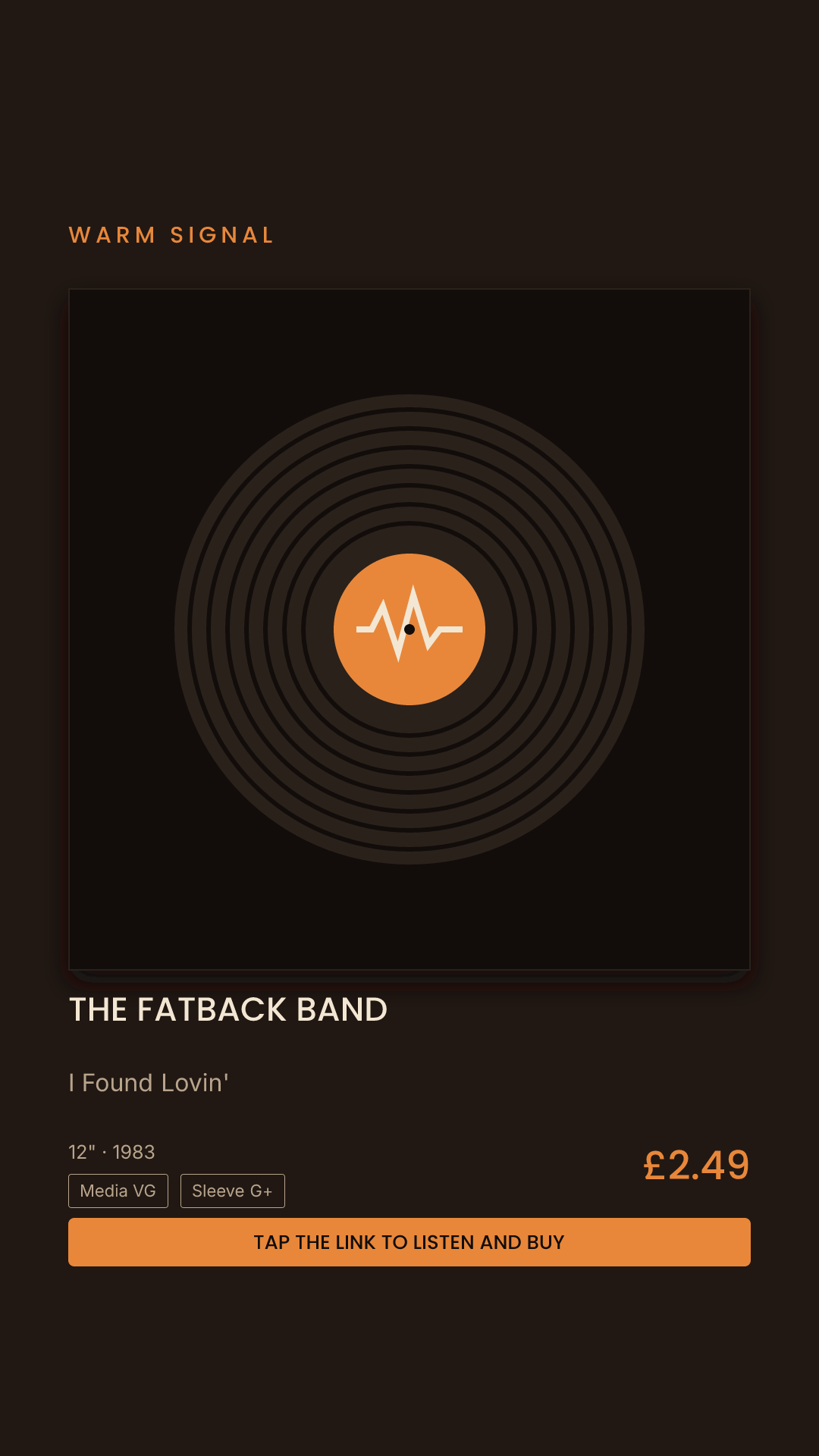The Fatback Band, I Found Lovin' Story card