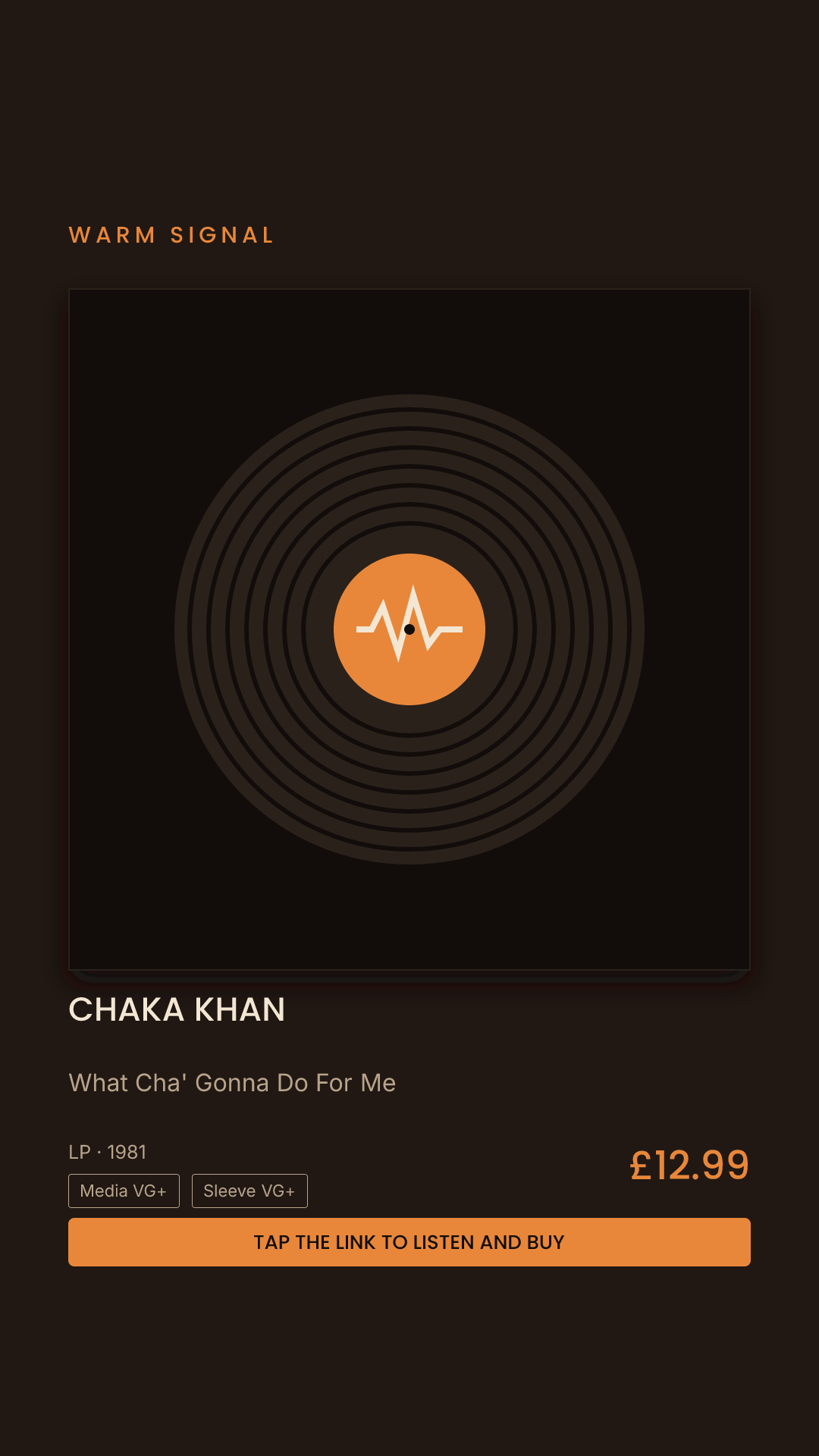 Chaka Khan, What Cha' Gonna Do For Me Story card