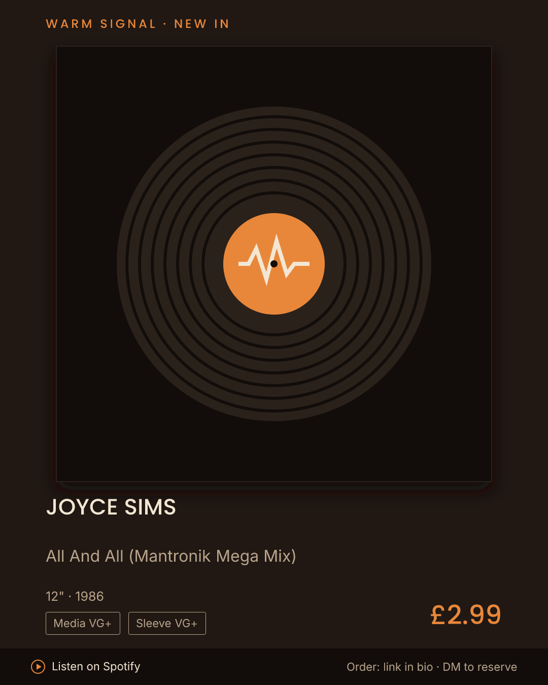 Joyce Sims, All And All (Mantronik Mega Mix) feed card