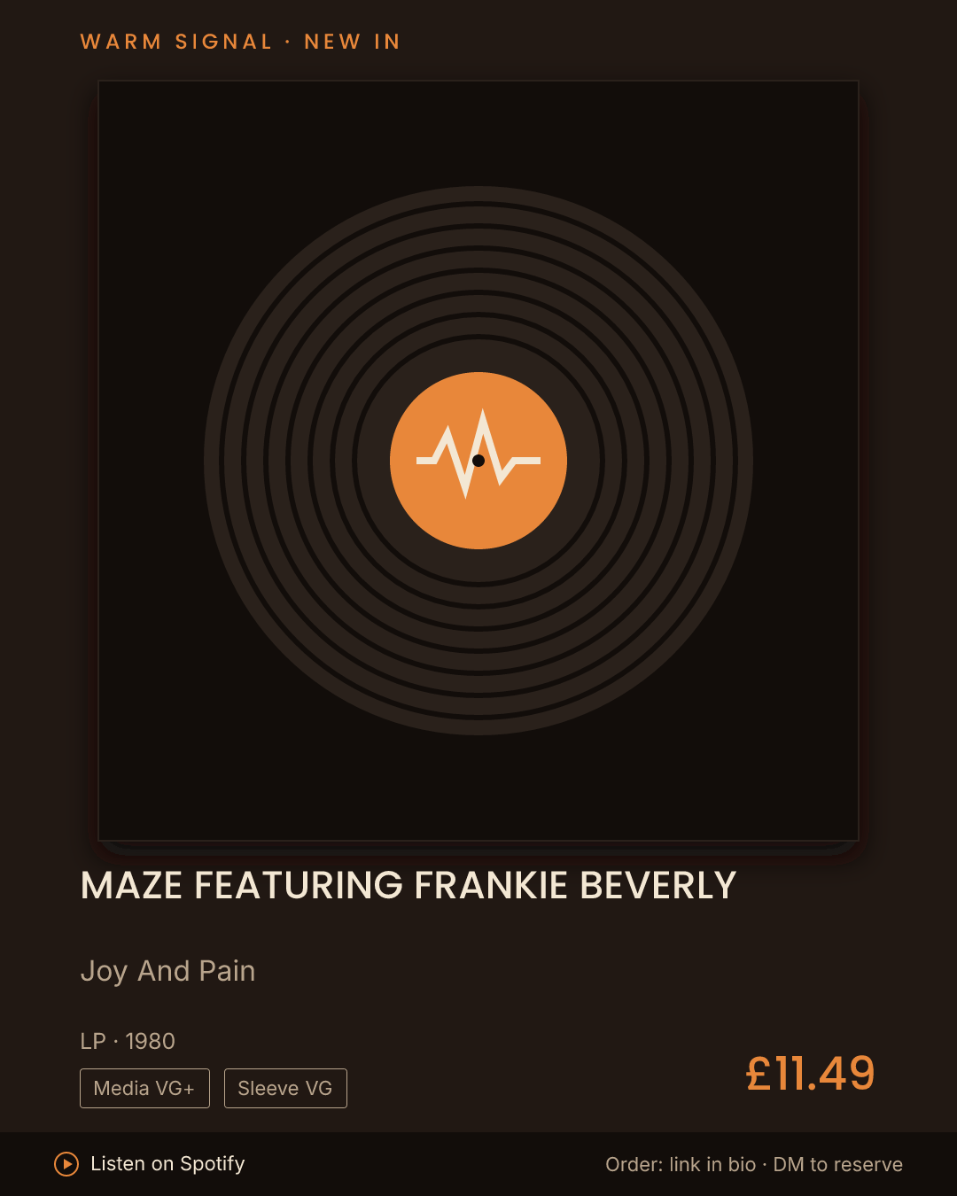 Maze Featuring Frankie Beverly, Joy And Pain feed card