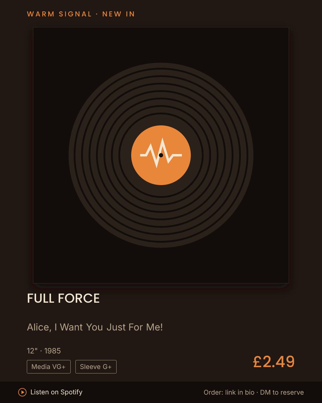 Full Force, Alice, I Want You Just For Me! feed card