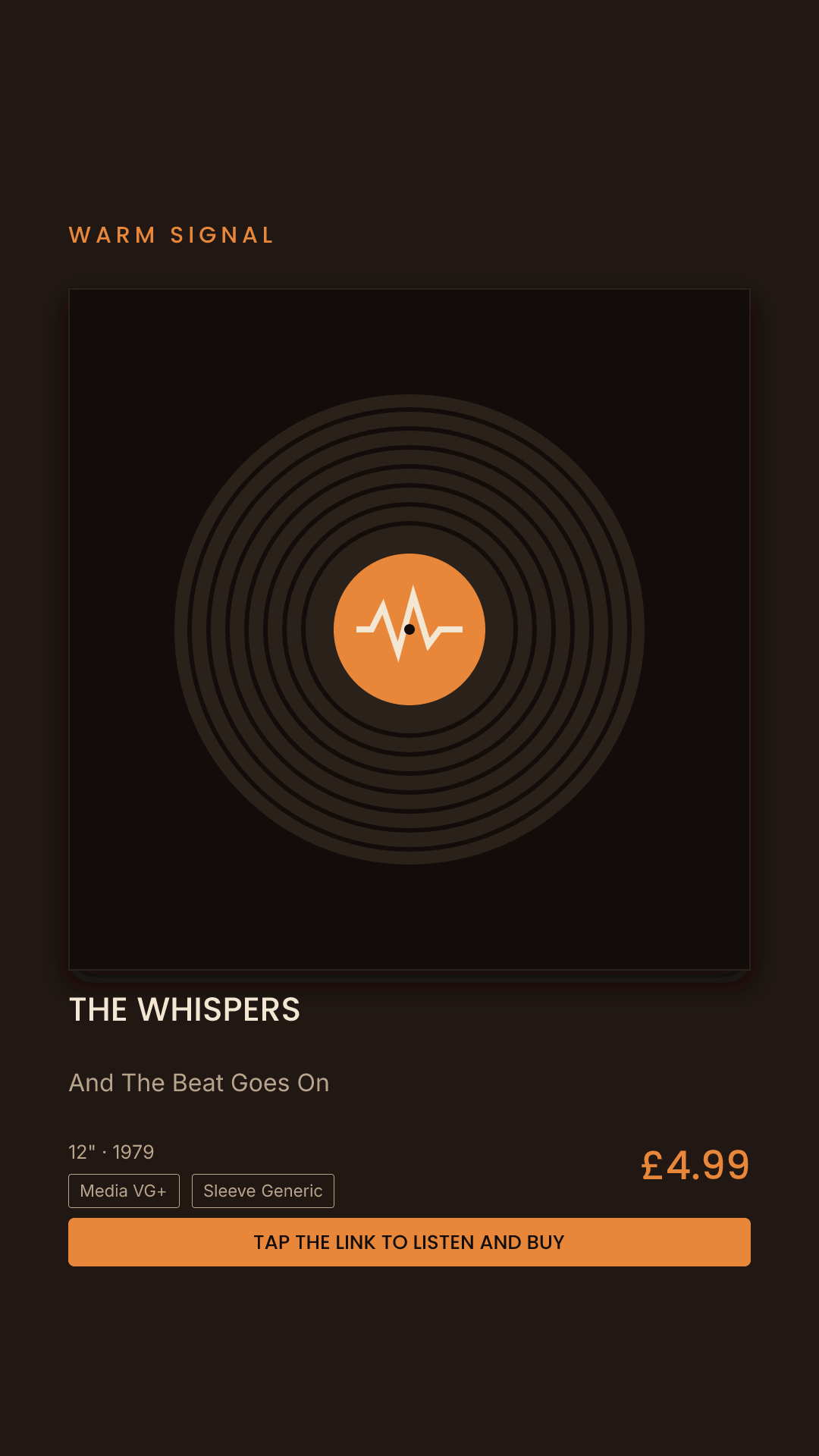 The Whispers, And The Beat Goes On Story card