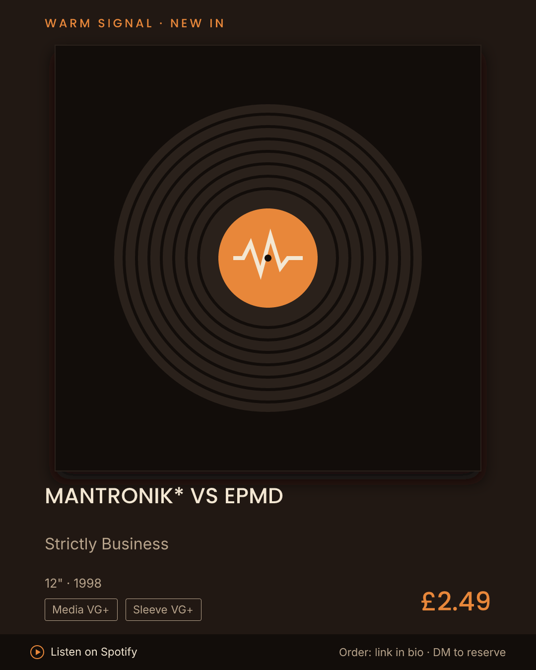 Mantronik* Vs EPMD, Strictly Business feed card
