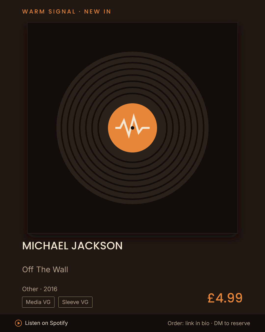 Michael Jackson, Off The Wall feed card