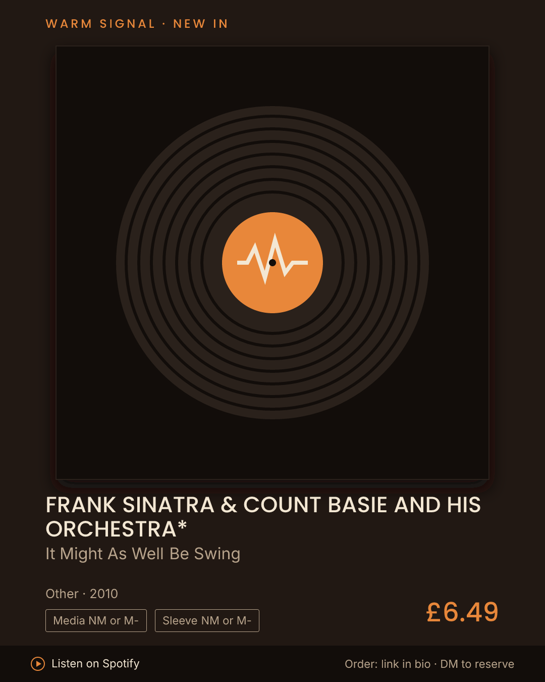 Frank Sinatra & Count Basie And His Orchestra*, It Might As Well Be Swing feed card