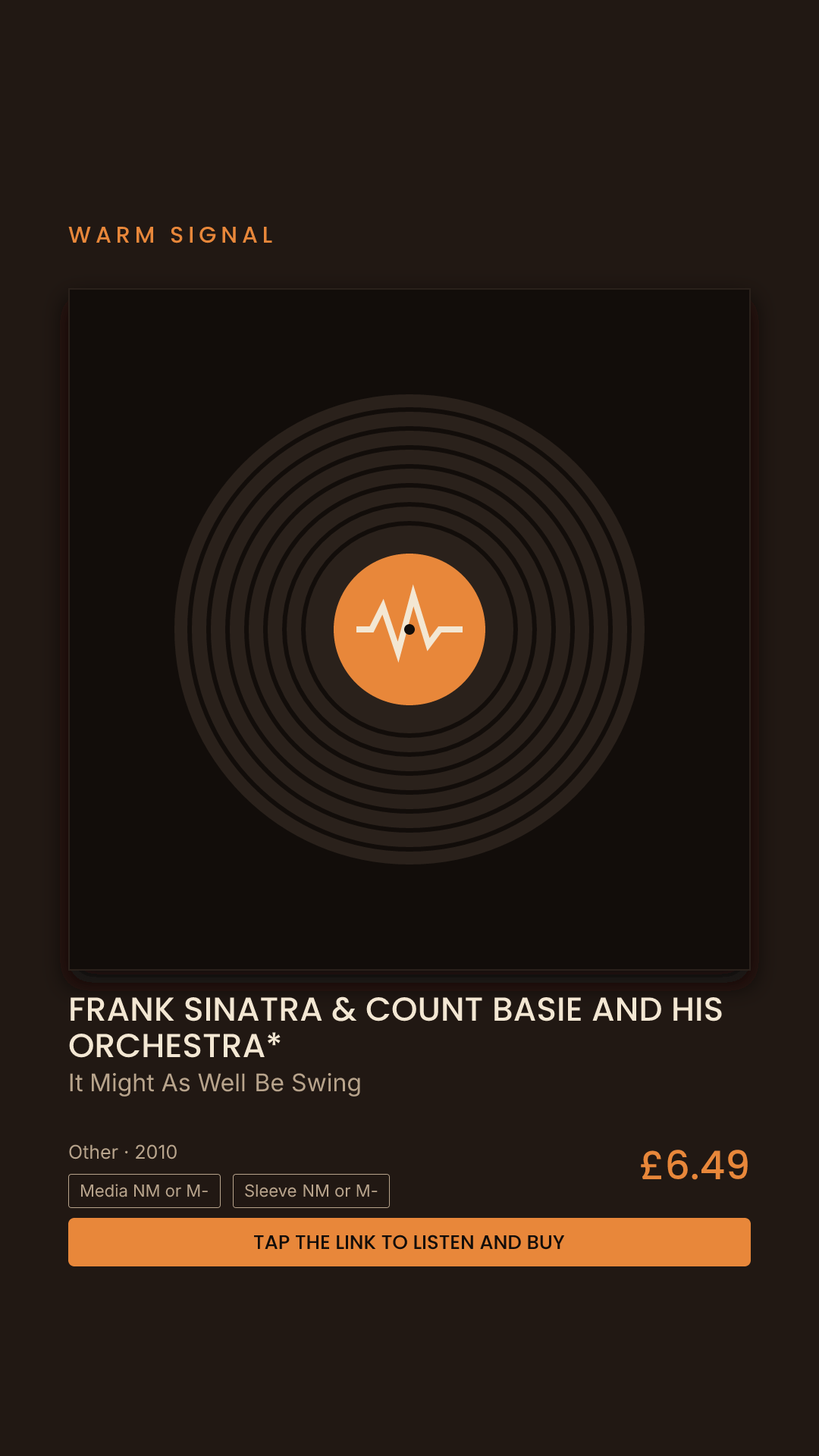Frank Sinatra & Count Basie And His Orchestra*, It Might As Well Be Swing Story card