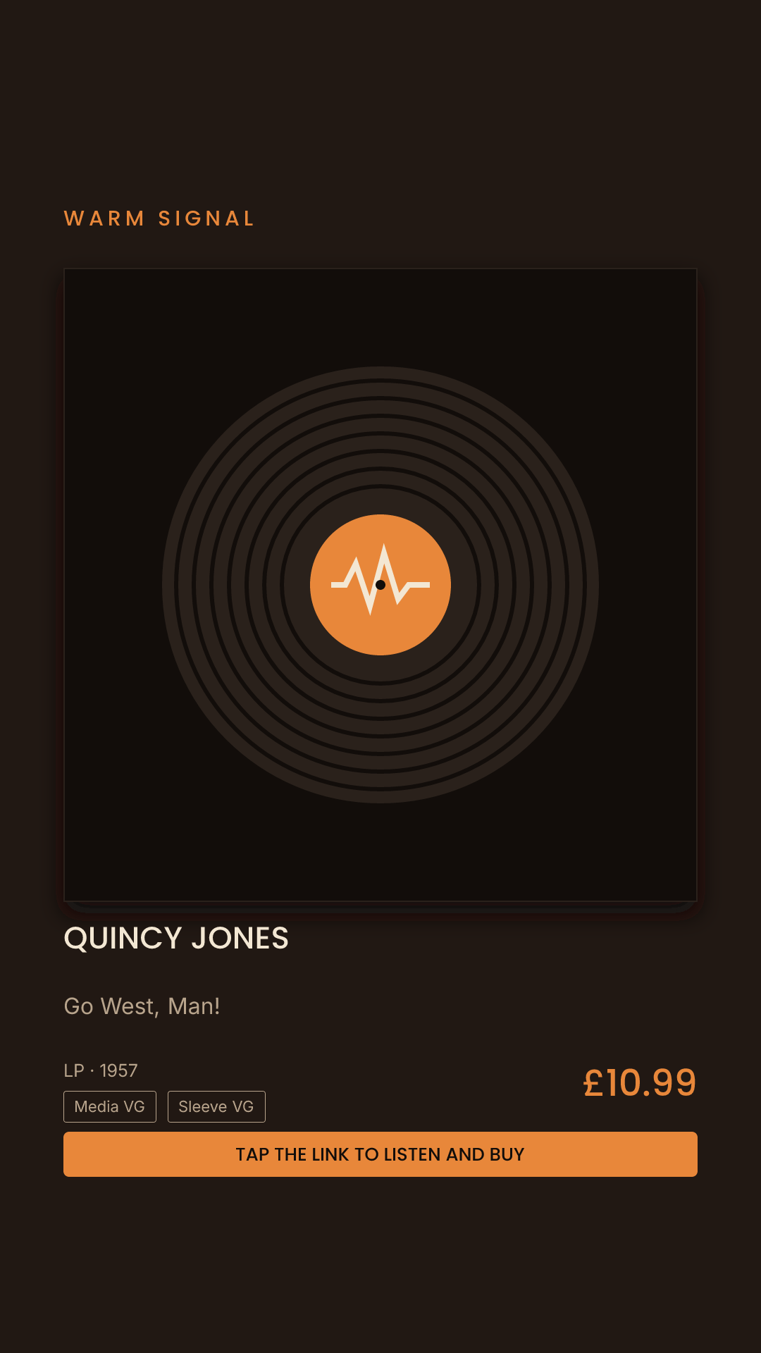 Quincy Jones, Go West, Man! Story card