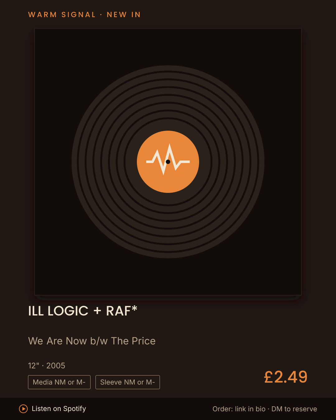 Ill Logic + Raf*, We Are Now b/w The Price feed card