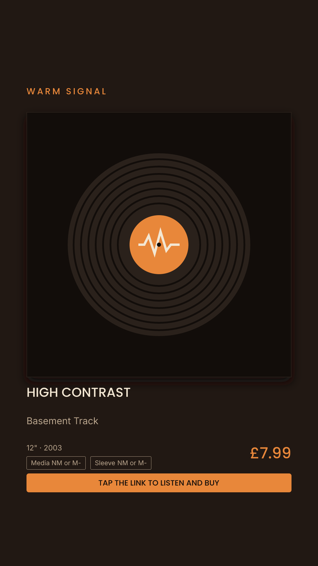 High Contrast, Basement Track Story card