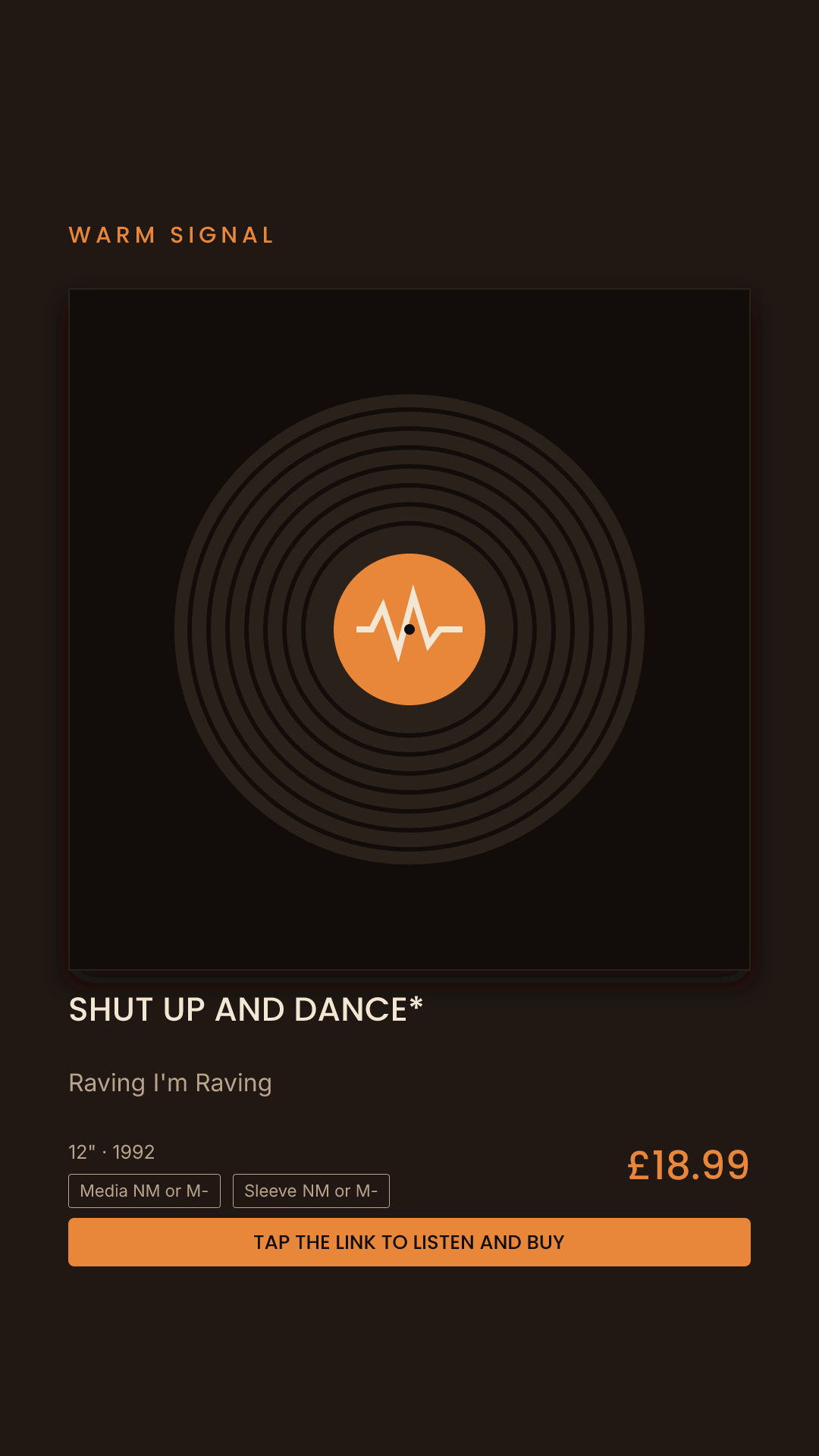 Shut Up And Dance*, Raving I'm Raving Story card