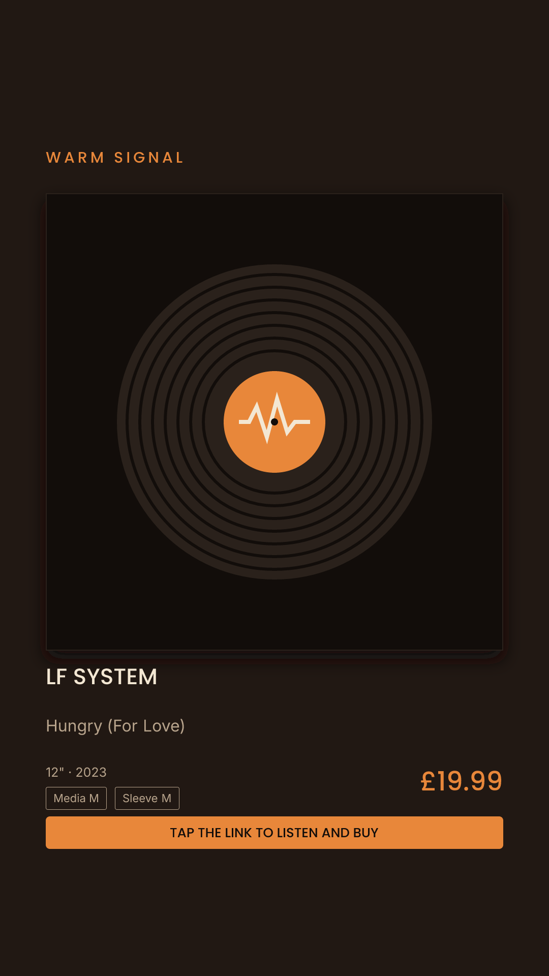 LF System, Hungry (For Love) Story card