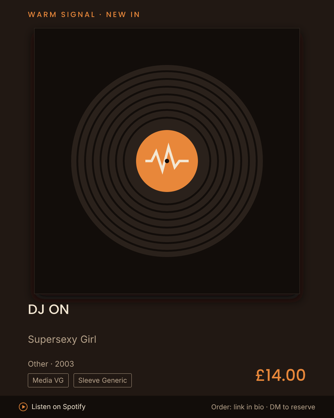 DJ On, Supersexy Girl feed card