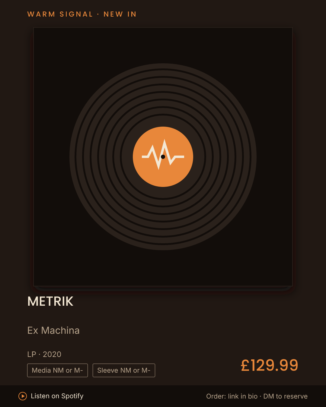 Metrik, Ex Machina feed card