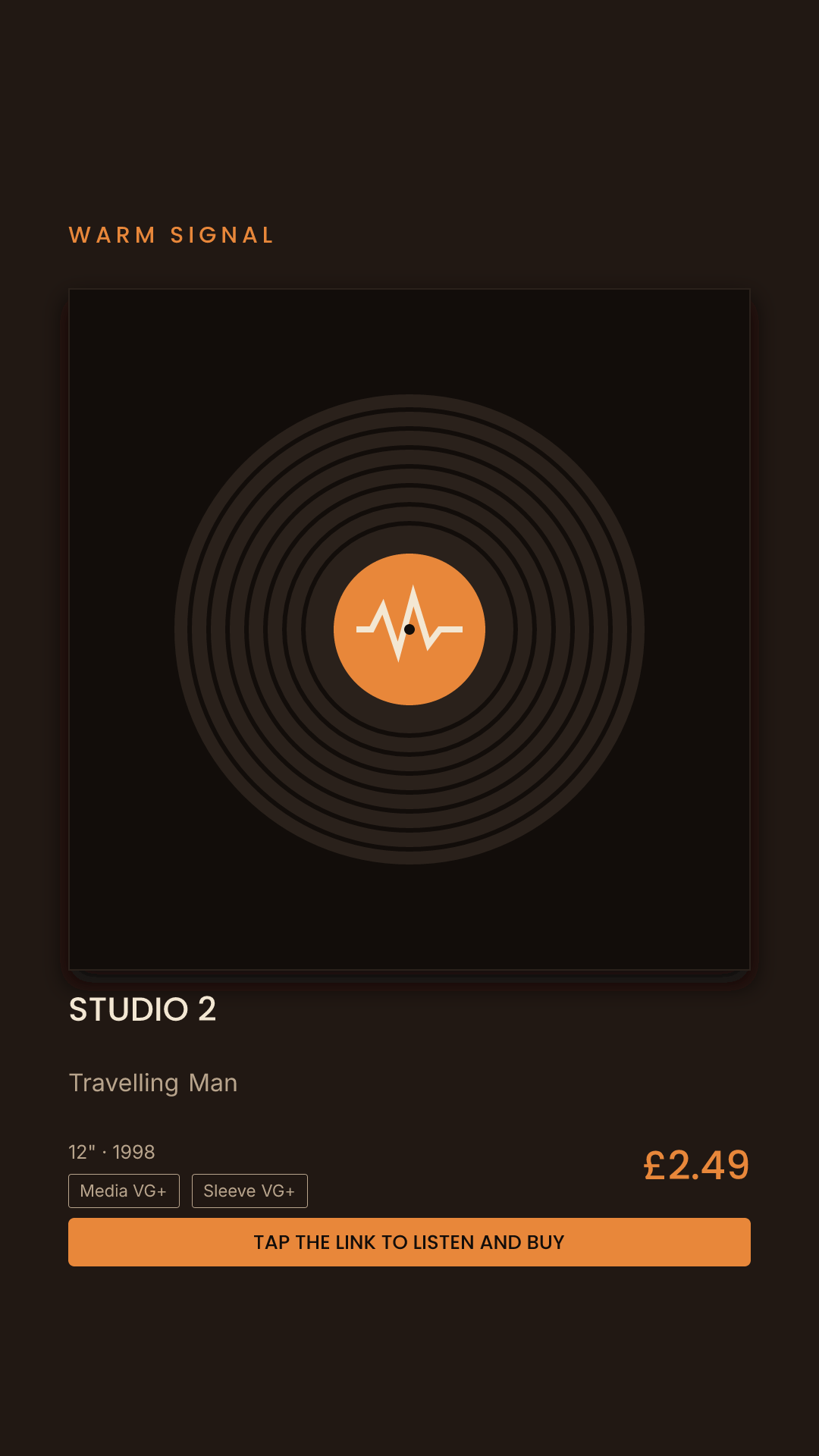 Studio 2, Travelling Man Story card
