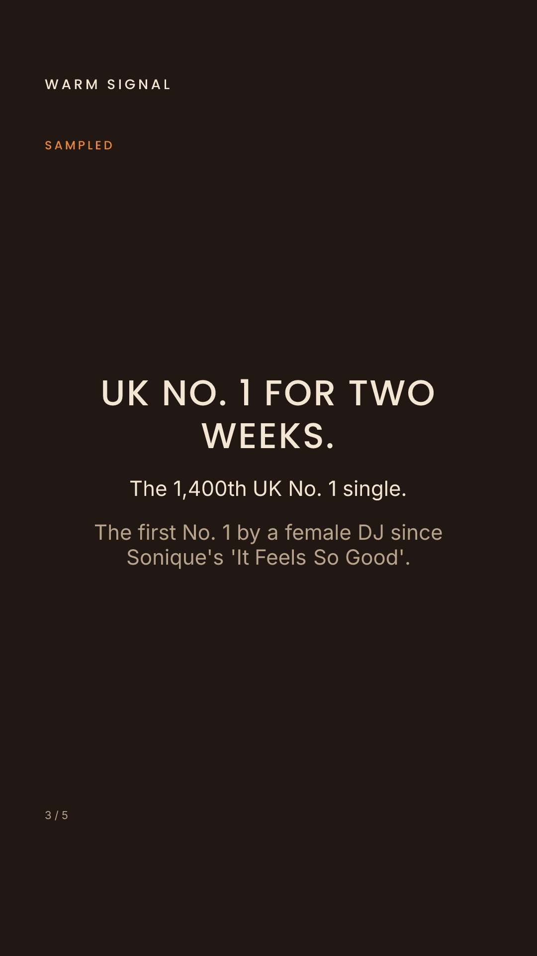 Frame 3: UK No. 1 for two weeks.