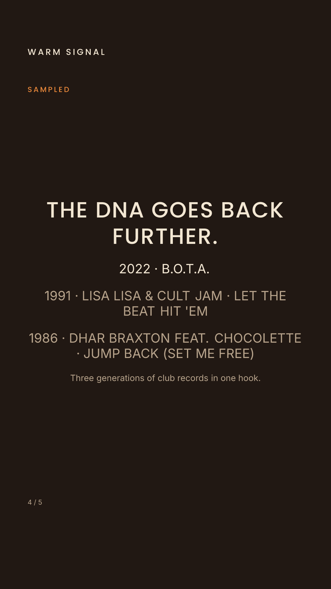 Frame 4: The DNA goes back further.